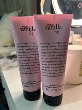 Philosophy Sweet Vanilla Fig Body Lotion bundle  - Light Pink Tube